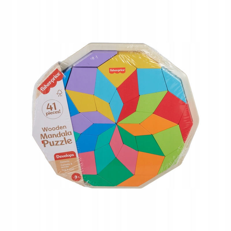 Fisher-Price Mandala Puzzle Drevená hračka Sada 3+ kusov HXT94